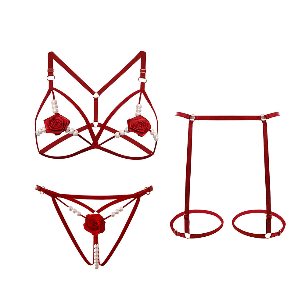 玫瑰串珠三點式