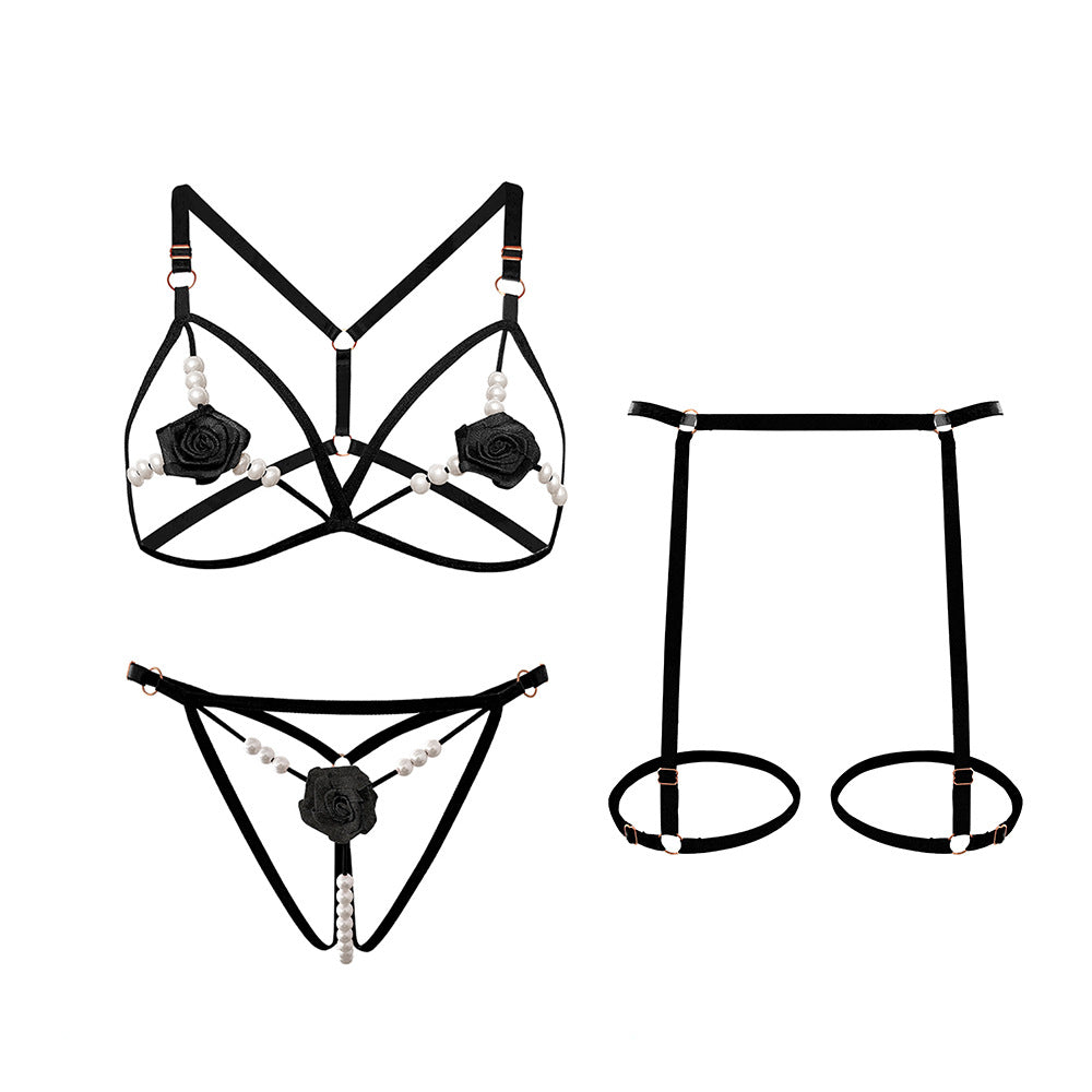 玫瑰串珠三點式