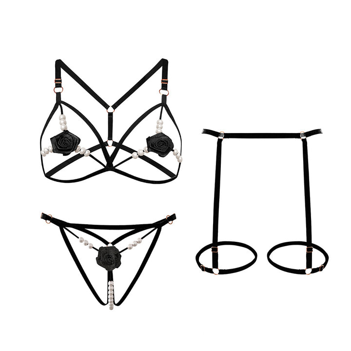 玫瑰串珠三點式