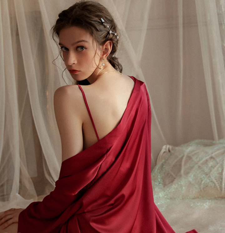 法式絲滑睡裙套裝