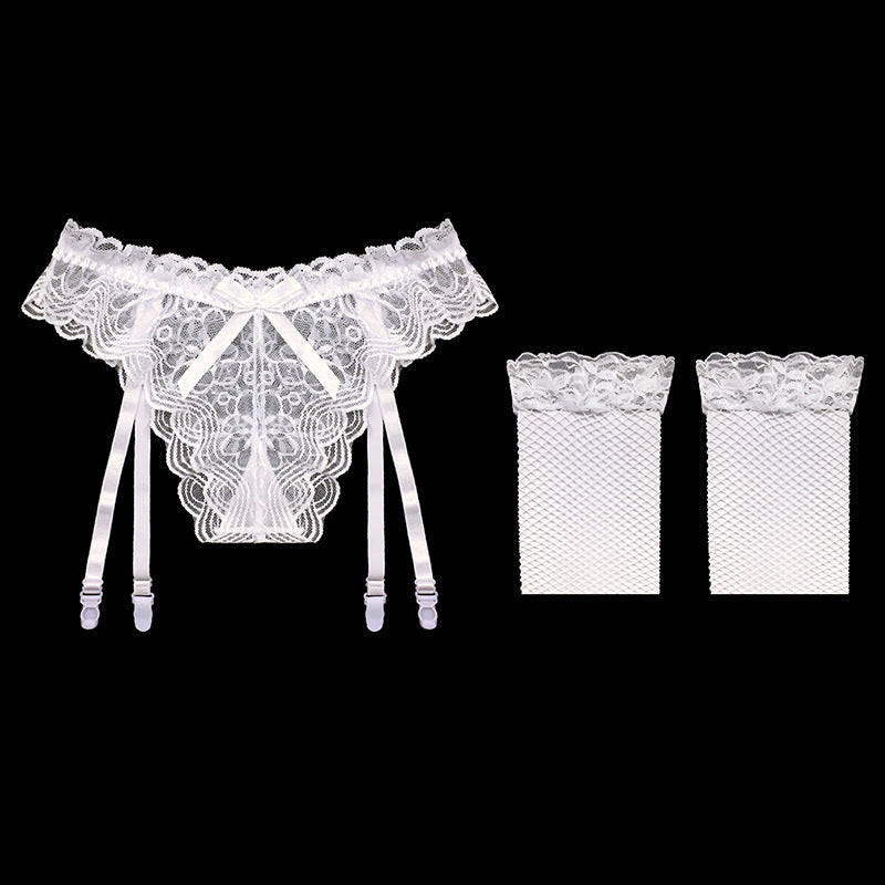 蕾絲透視吊襪帶+網襪