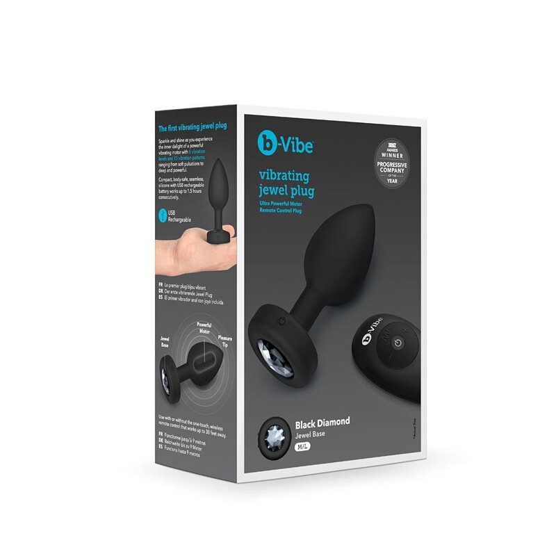 b-Vibe 寶石震動後庭塞2XL 黑色