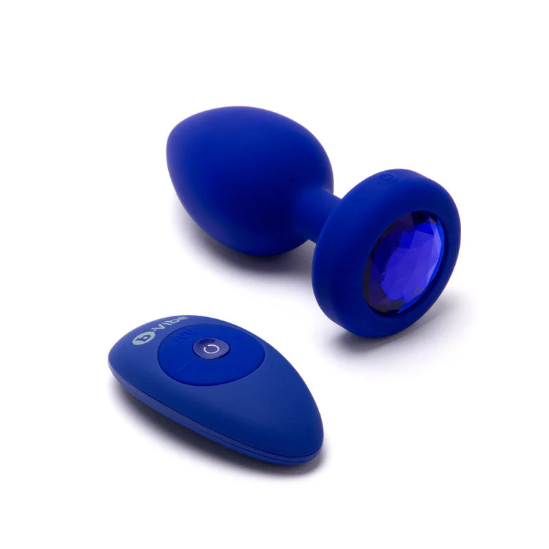 b-Vibe 振動寶石肛塞 L/XL 海軍藍