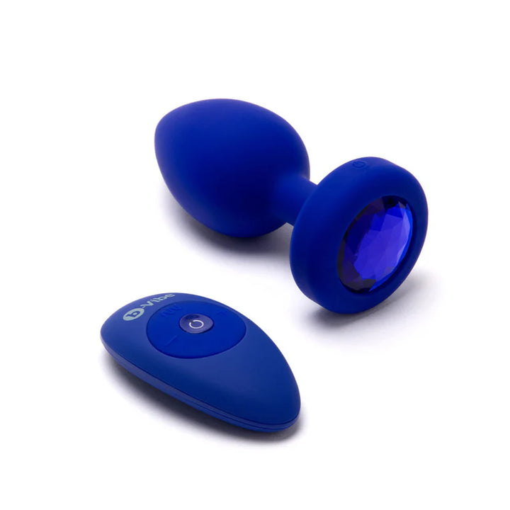 b-Vibe 振動寶石肛塞 L/XL 海軍藍