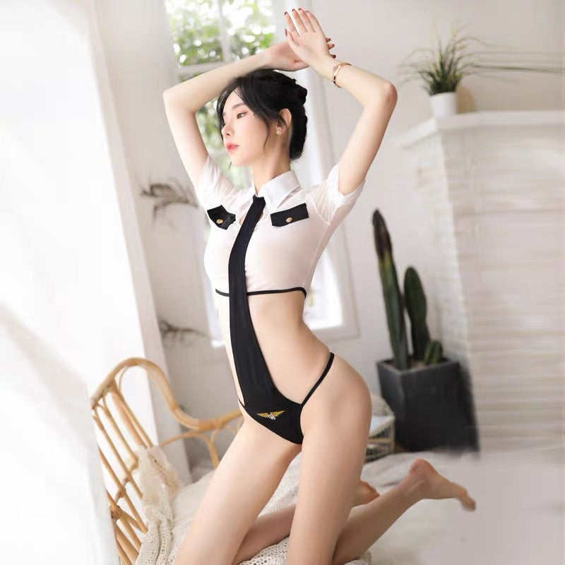 女警連體衣+大網襪