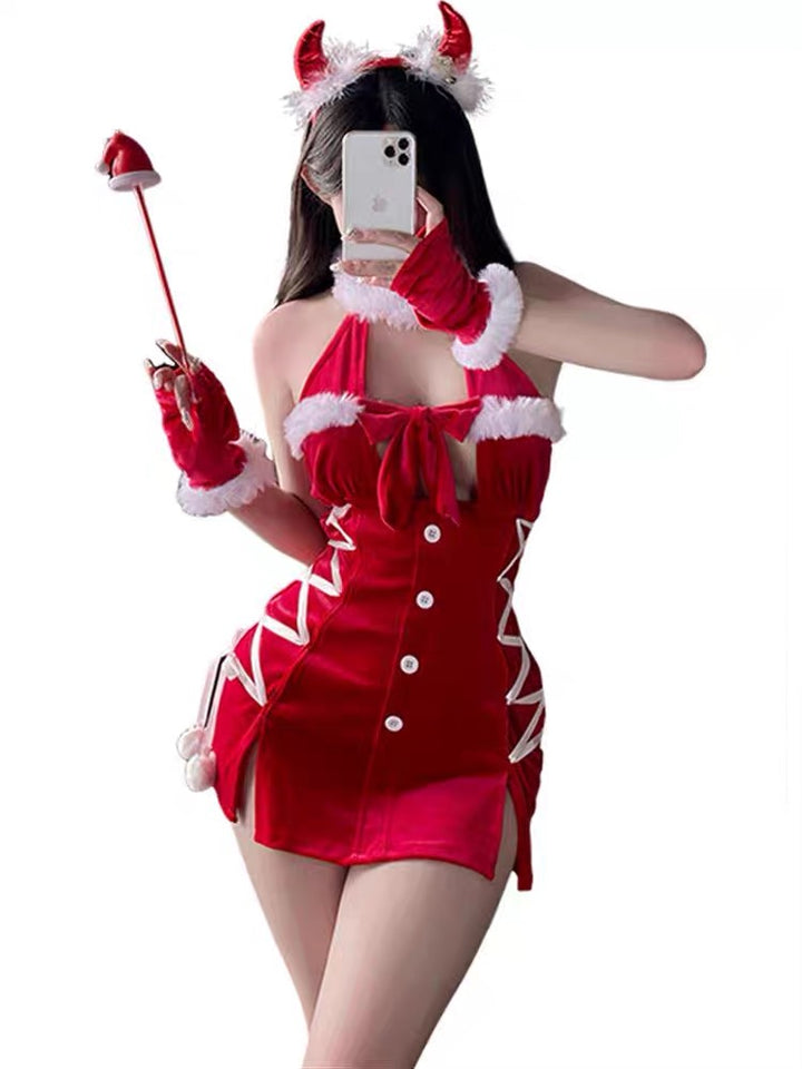 聖誕派對掛頸連身裙