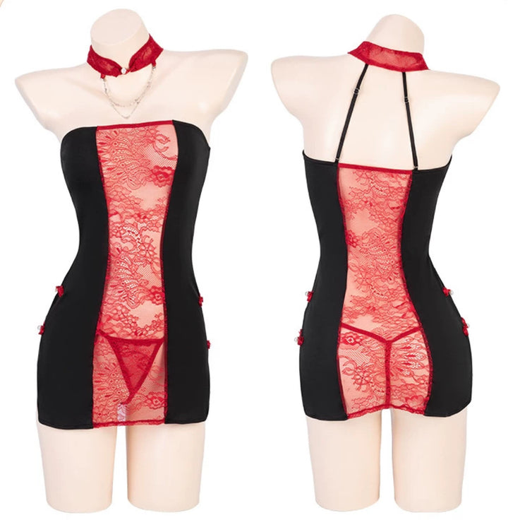 中空蕾絲旗袍套裝