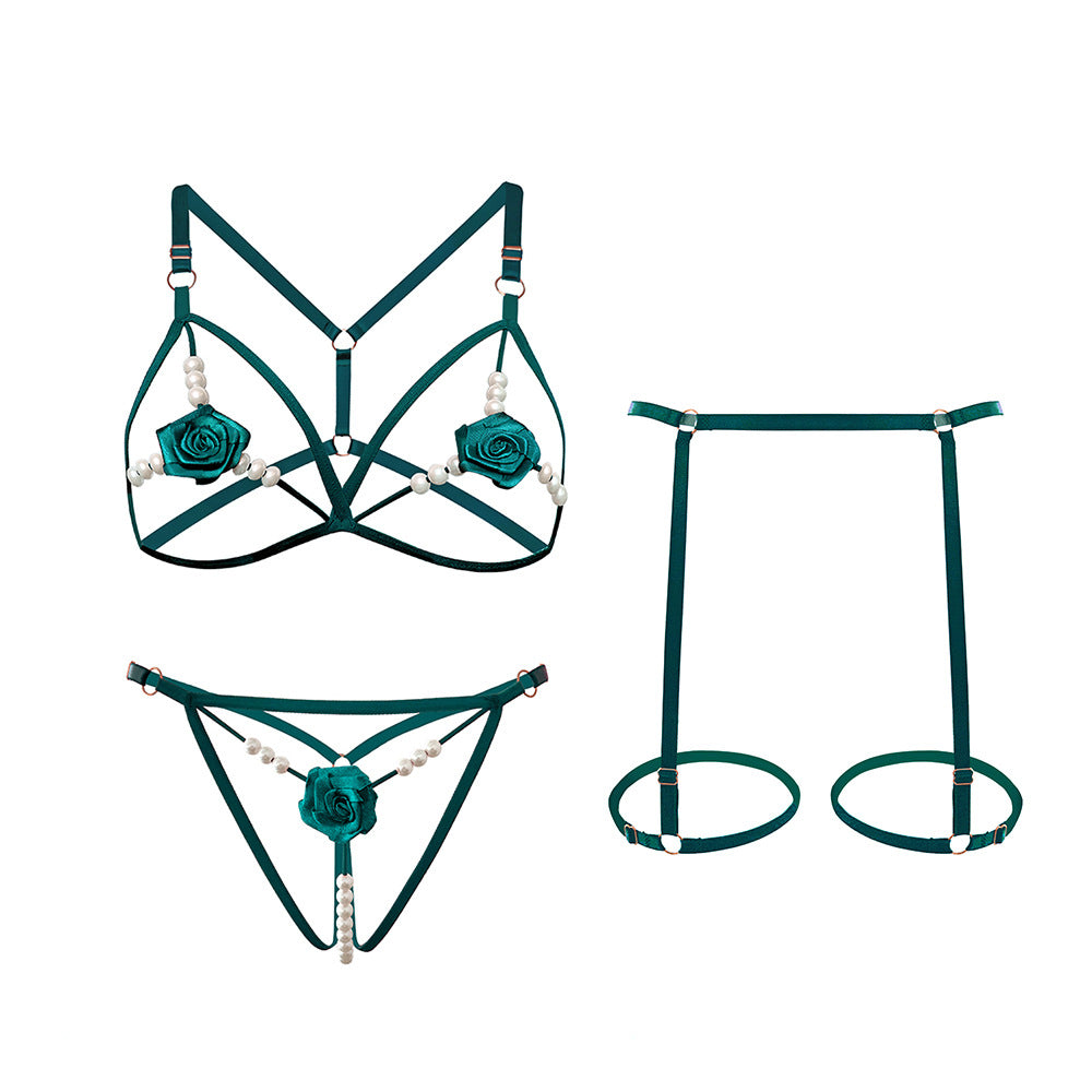 玫瑰串珠三點式